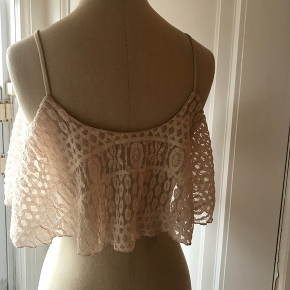 NWT Creme Nude Lace Bralette Crop Top - Picture 3 of 3